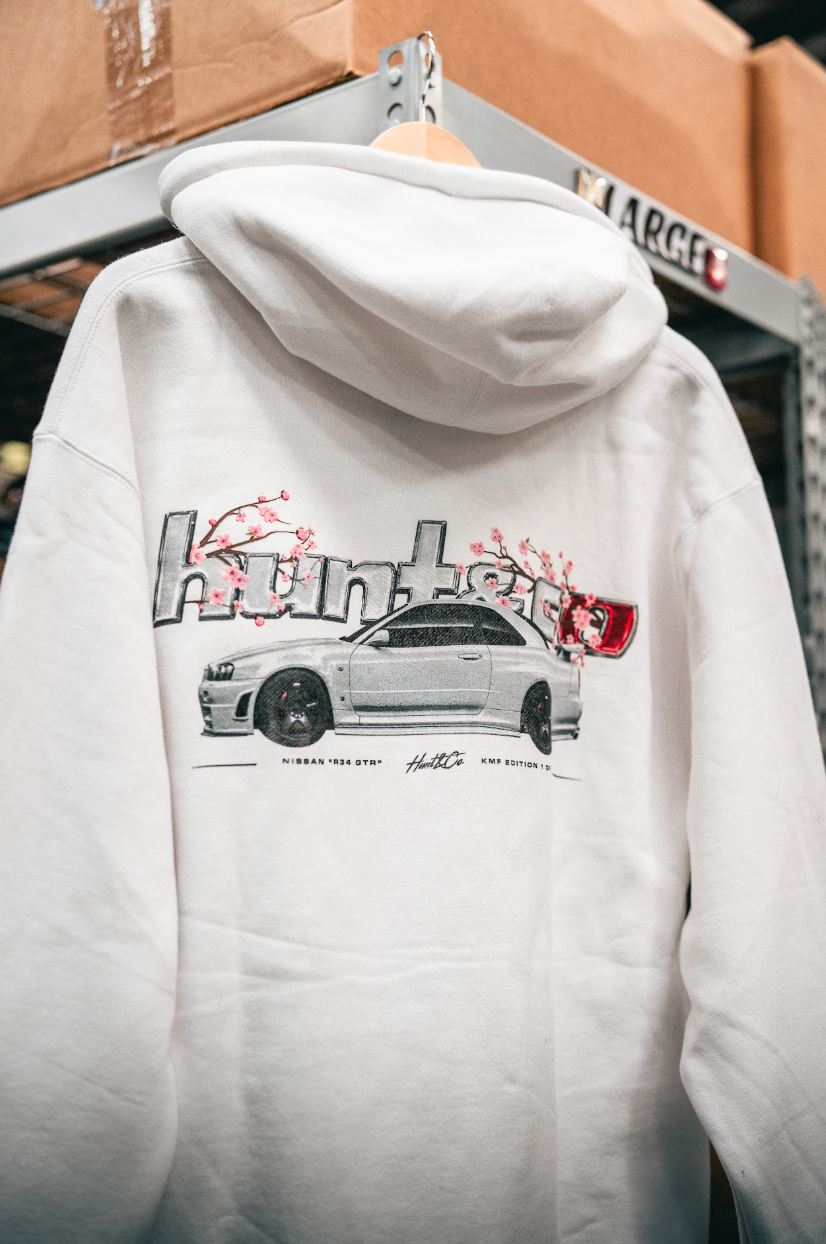 R34 Cherry Blossom White Sweatshirt