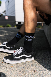 Checkered Slant Logo Socks