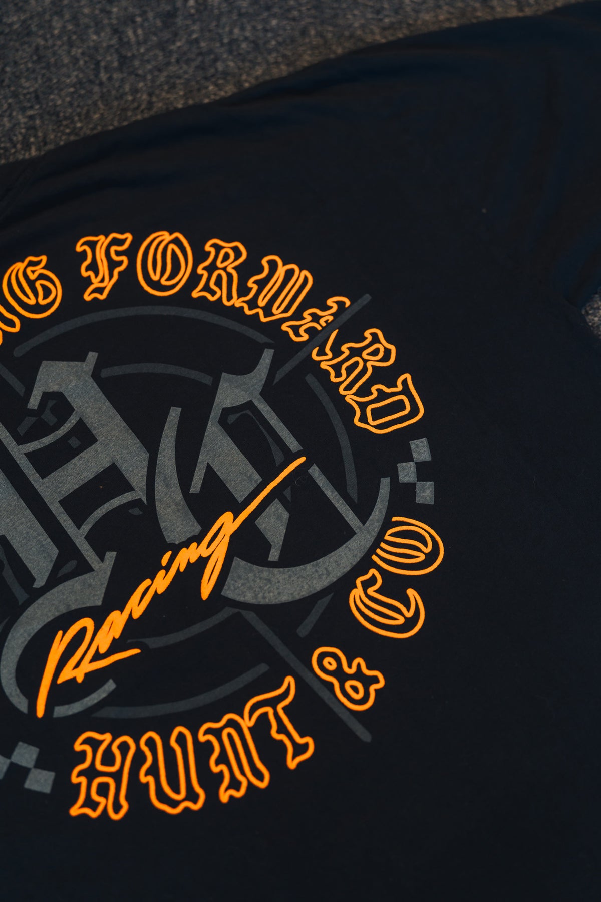 Old English Orange Puff Print Tee