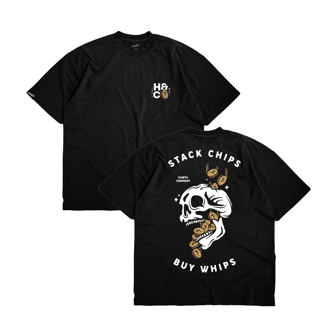 Stack Chips Buy Whips Tee - Black